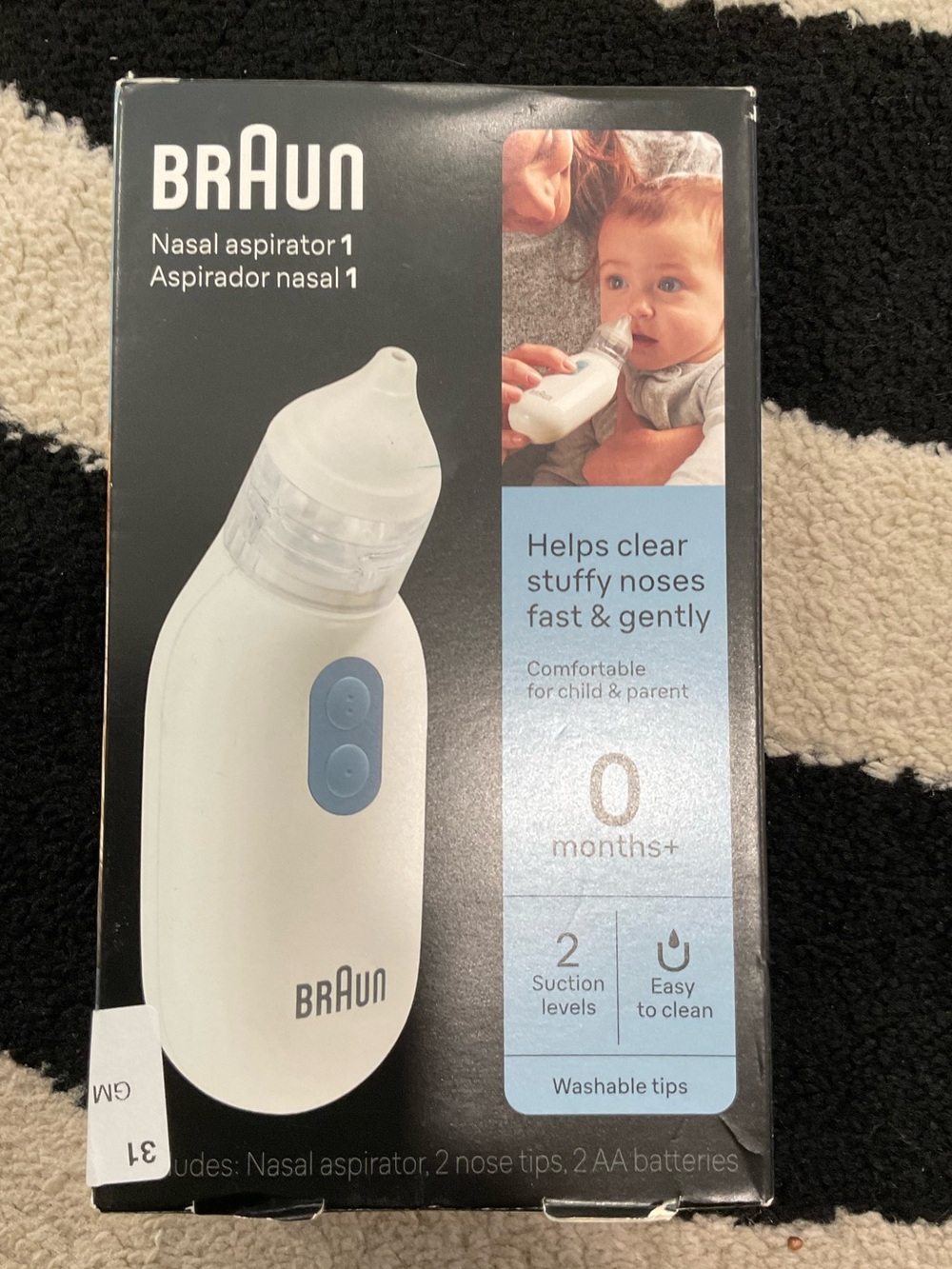 Braun Nasal Aspirator - White with Light Blue Accents